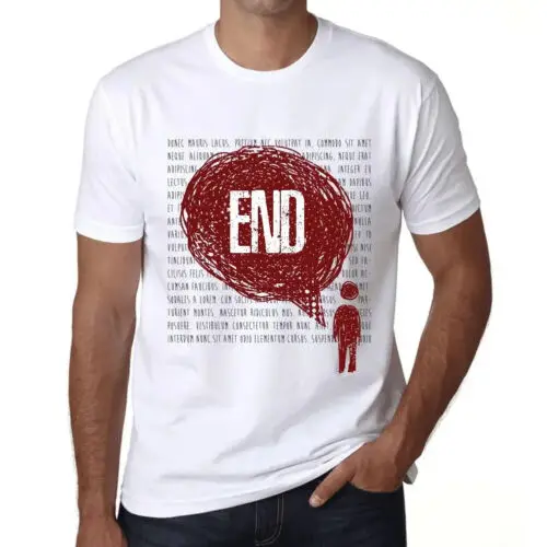 Heren Grafisch T-Shirt Gedachten Eind – Thoughts End – Eco-vriendelijk Grappige