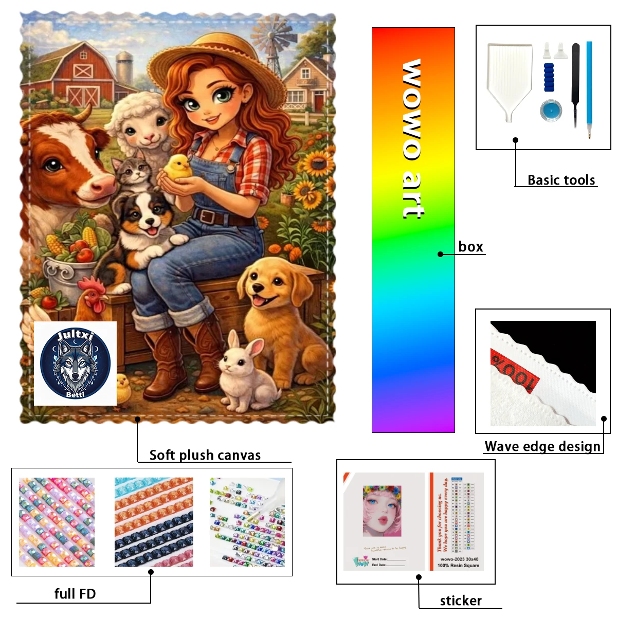 

【Betti_ Diamond Art】Granja Feliz Crystal AB Rhinestone FD Rhinestone Perfect Resin Diamond
