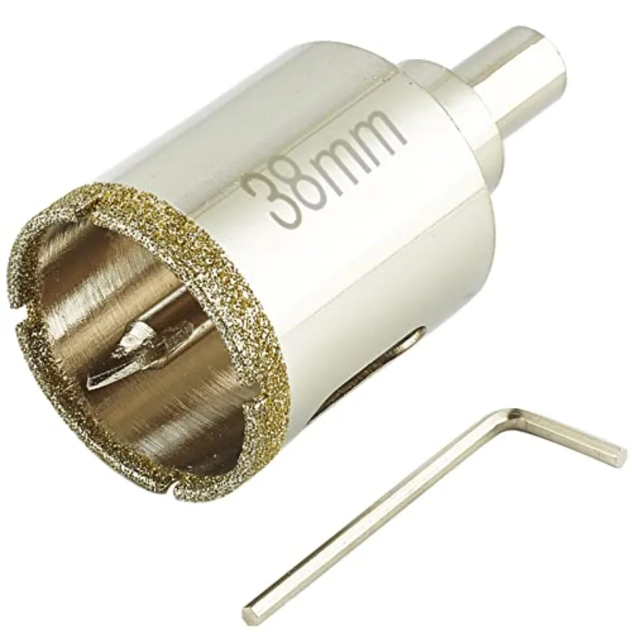 

Inch 38mm Diamond Hole Saw with Pilot Bit, .5" Tile Hole Saw with Center Drill Bit for Marble, Granite, Ceramic, Porcelain Tile