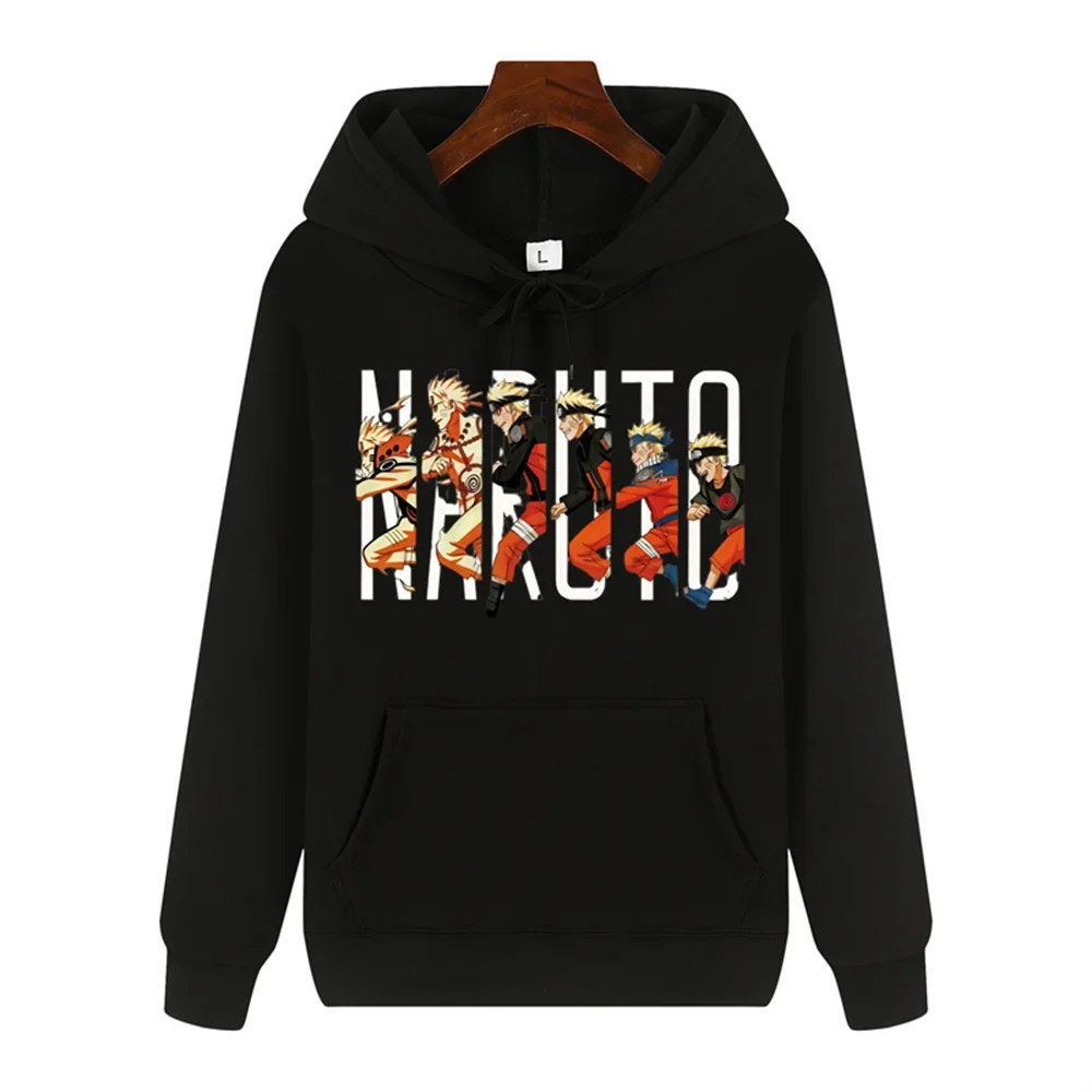 Naruto Chest Pattern Hoodie Autumn and Winter Outdoor Basic Hoodies for Men Women Y2kTop