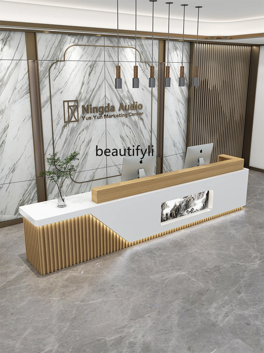 Painting Cashier Company Reception Desk Bar Beauty Salon Foot Bath Paint Reception Desk Reception Desk Counter