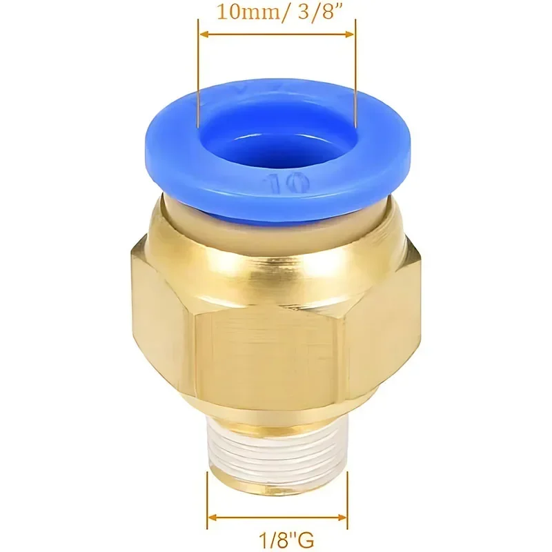 Conexão pneumática M5 Rosca Push-In Air Quick Joint Connector, Mangueira Tubo, 4mm, 6mm, 8mm, 10mm, 12mm, PC4-M5, PC6-02, PC8-04