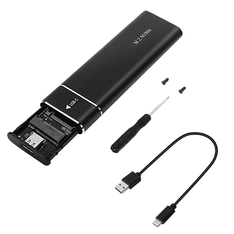 Gabinete SSD AM-M.2 Dual 10Gbps USB 3.1 suporta teclas Ethernet gráficos para laptop preto