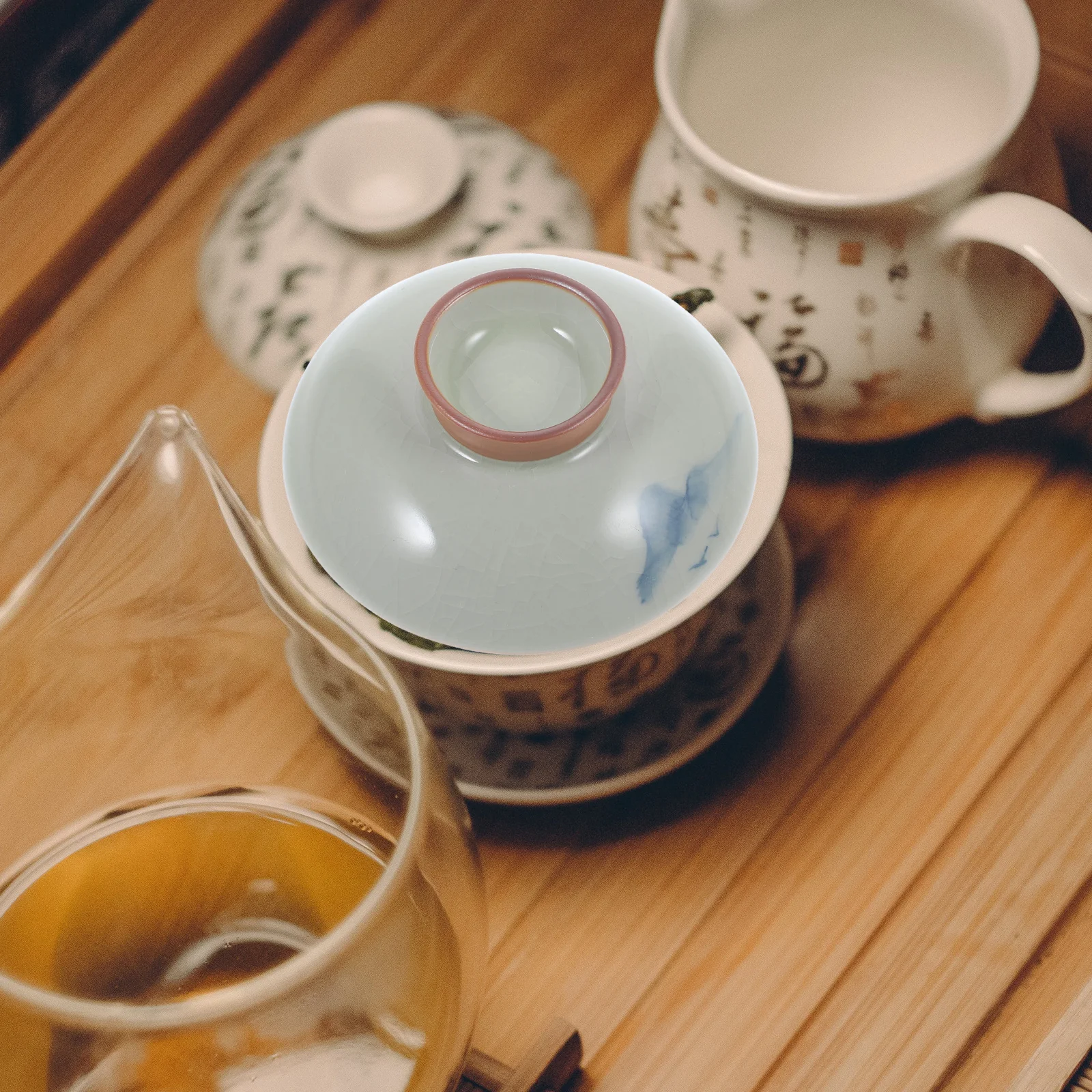 

Tea Bowl Ceramic Lid Smooth Edge Replacement Cover for Tea Cup Ceramic Lid Practical Teaware Teaware Cover