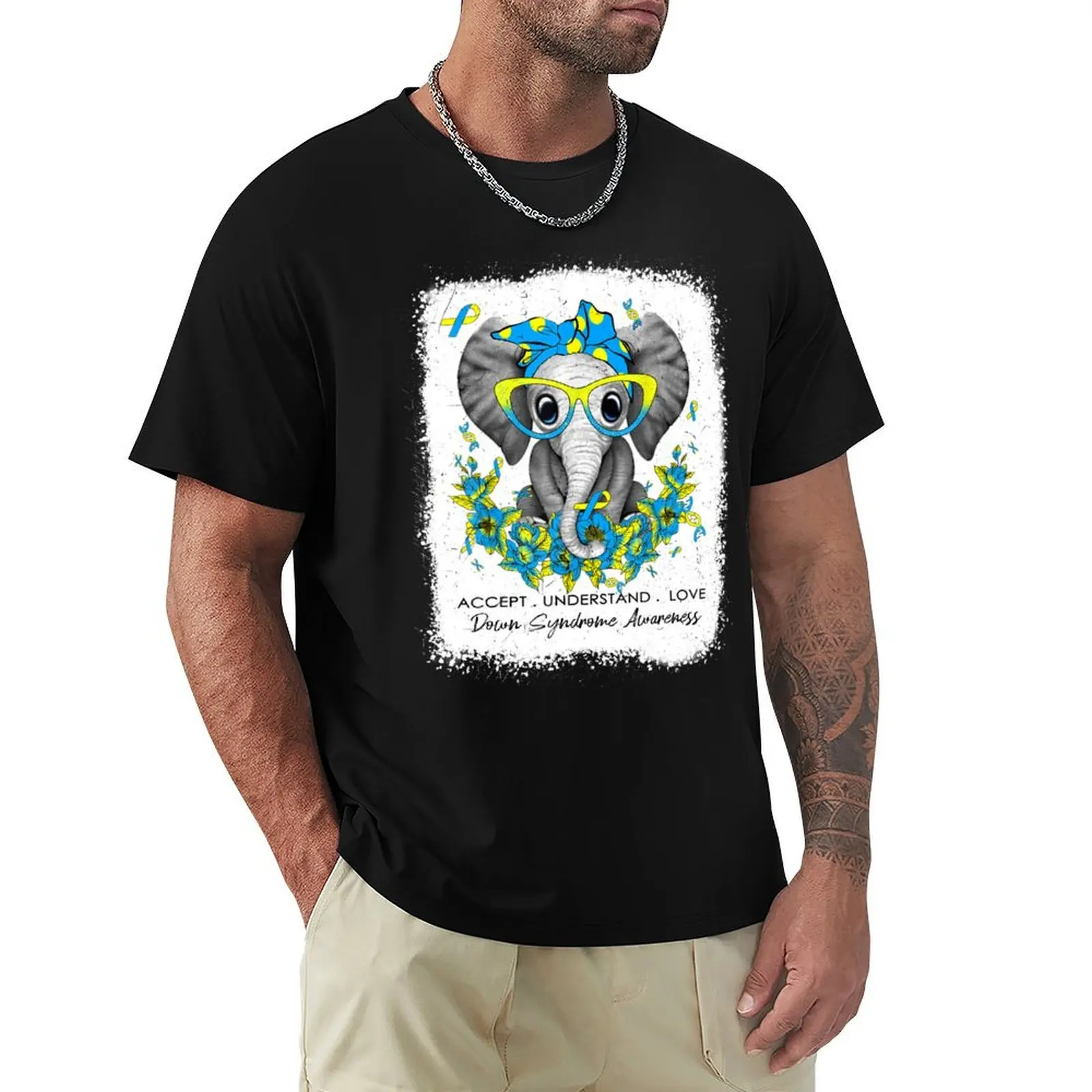 

Accept Understand Love Elephant Down Syndrome Awareness T-Shirt funny gifts customizeds valentines clothes t shirt men