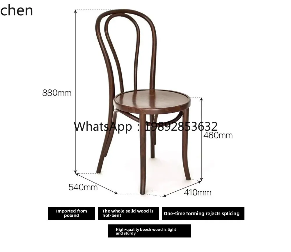 dining chair beech solid wood medieval retro casual chair