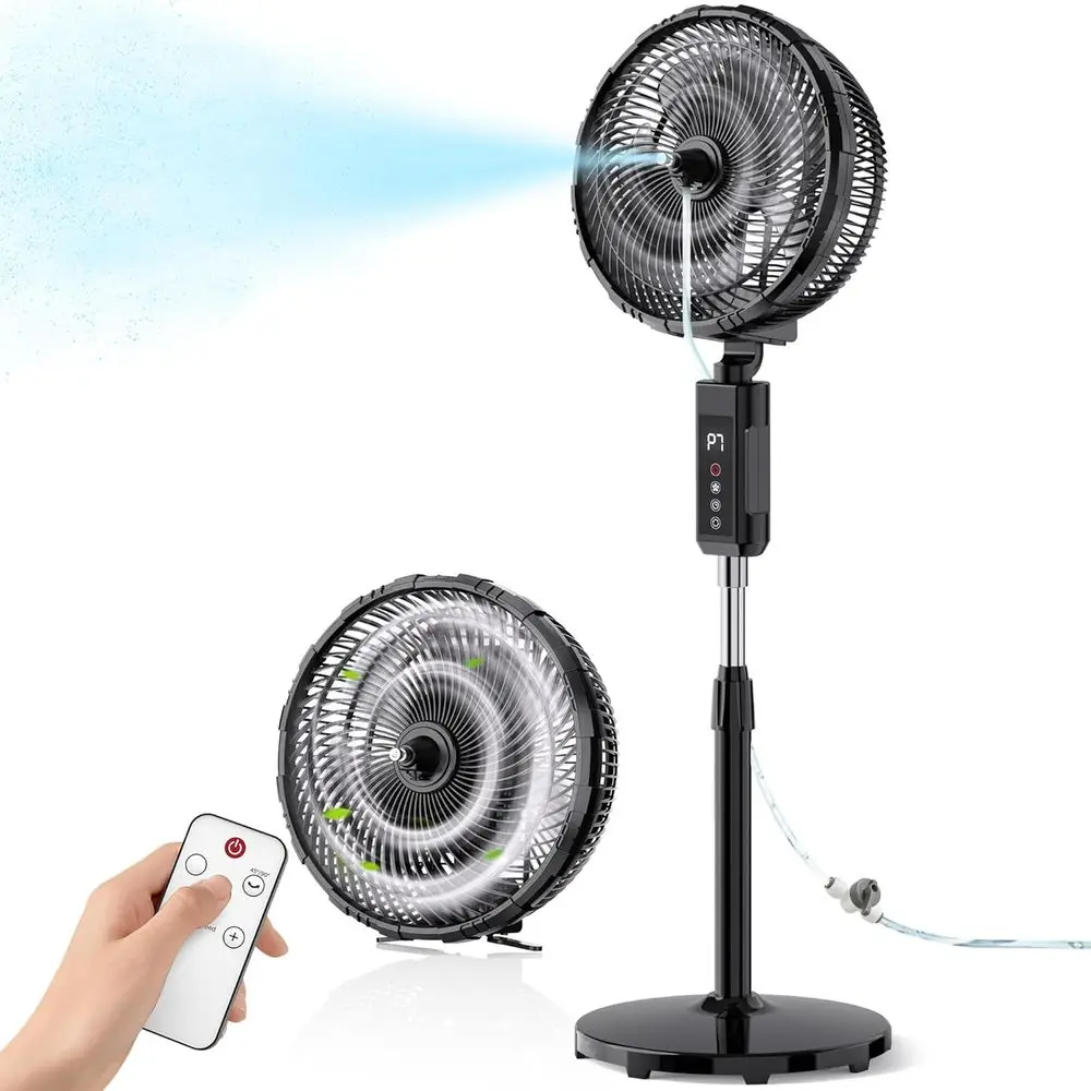 

Portable 12-Inch 20000mAh Outdoor Mist Cooling Fan with Oscillating Stand and Mist Kit