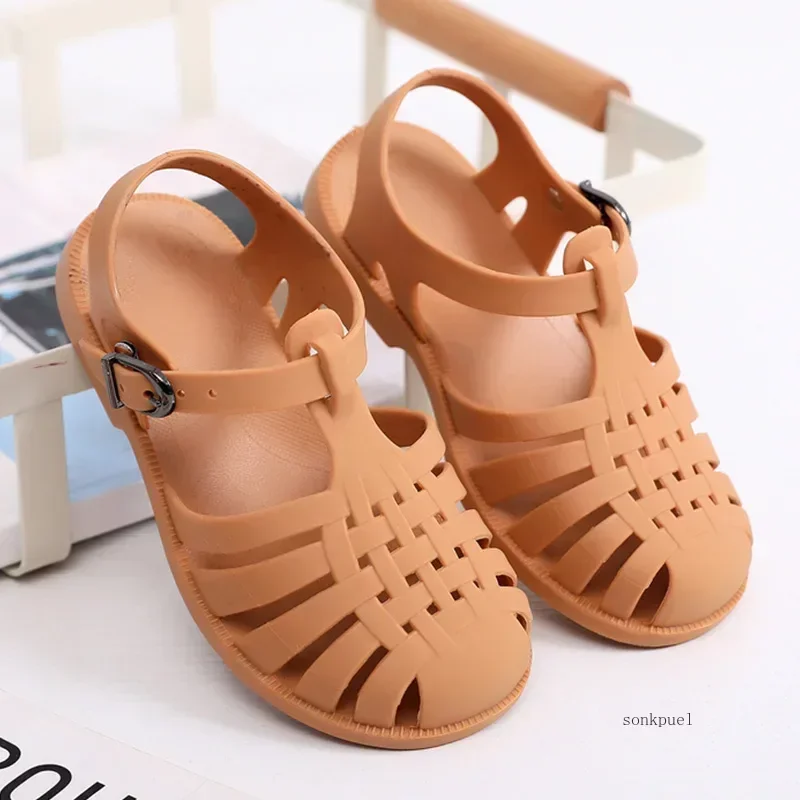 Summer Children Sandals Baby Girls Toddler Soft Non-slip Princess Shoes Kids Candy Jelly Beach Shoes Boys Casual Roman Slippers