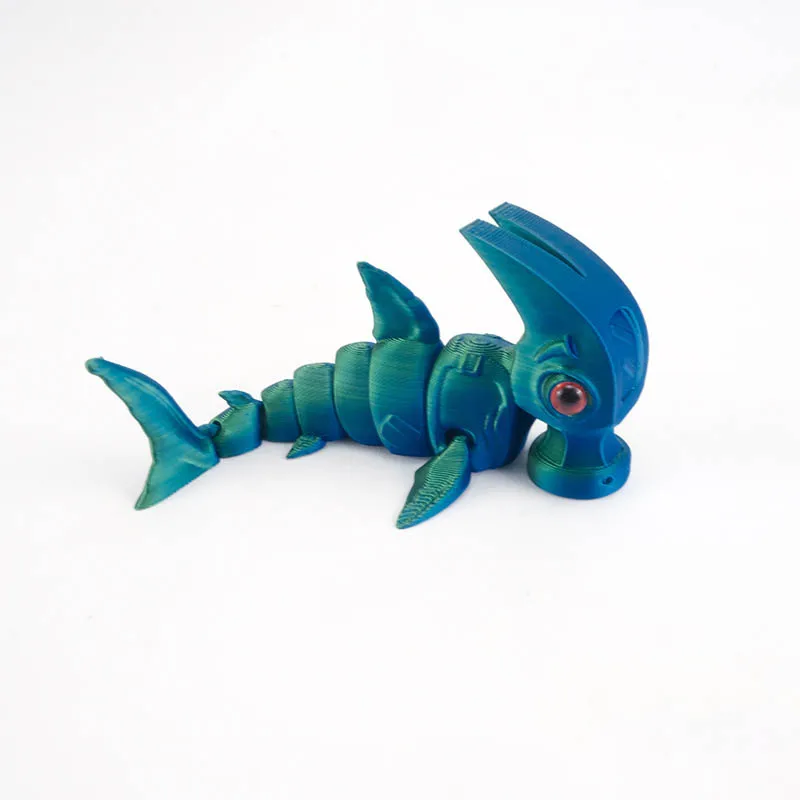 Jouets de Simulation d'animaux marins, impression 3D, tête de marteau, modèle de requin, articulations mobiles, yeux mignons réalistes, jouets cadeaux pour enfants