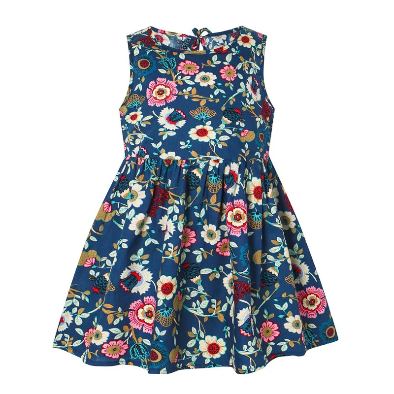 Vestido de princesa sem mangas feminino, Vestido de verão infantil, Versão coreana do bebê, Casual, flores quebradas, Colete, Primavera, Verão, 2023