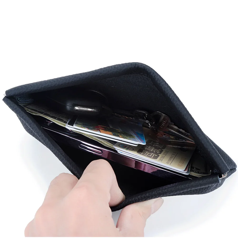 Leather Makeup Bag Women Portable Lipsticks Cosmetic Storage Pouch Fashion Automatic Close Metal Shrapnel Small Make Up Bag