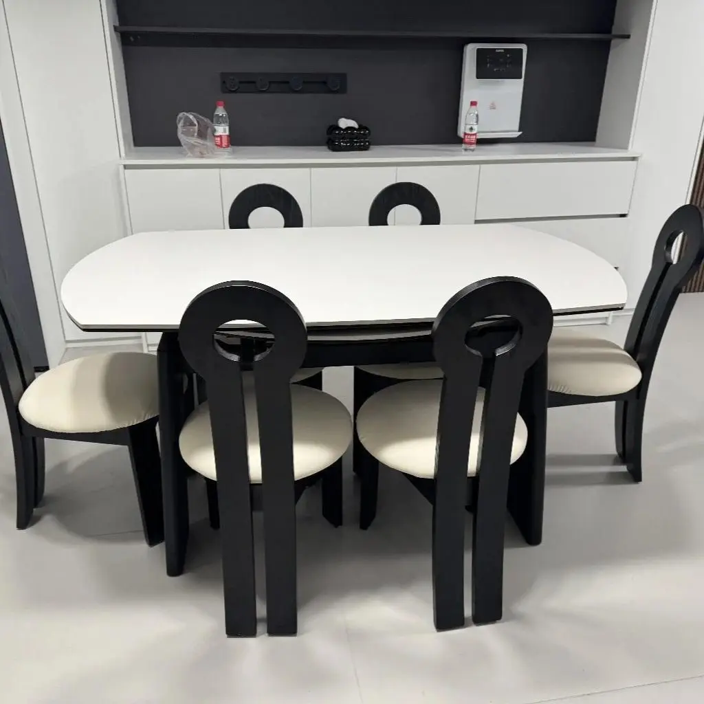 Выдвижной обеденный стол из массива дерева, французский античный стиль, квадратный стол для небольшой квартиры