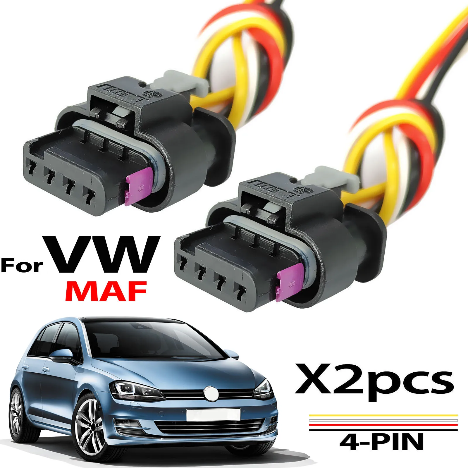 

2 шт. для VW Caddy Golf Jetta Passat Scirocco Sharan Tiguan T5 T6 2,0 TDI разъем датчика массового расхода воздуха MAF 4H0973704