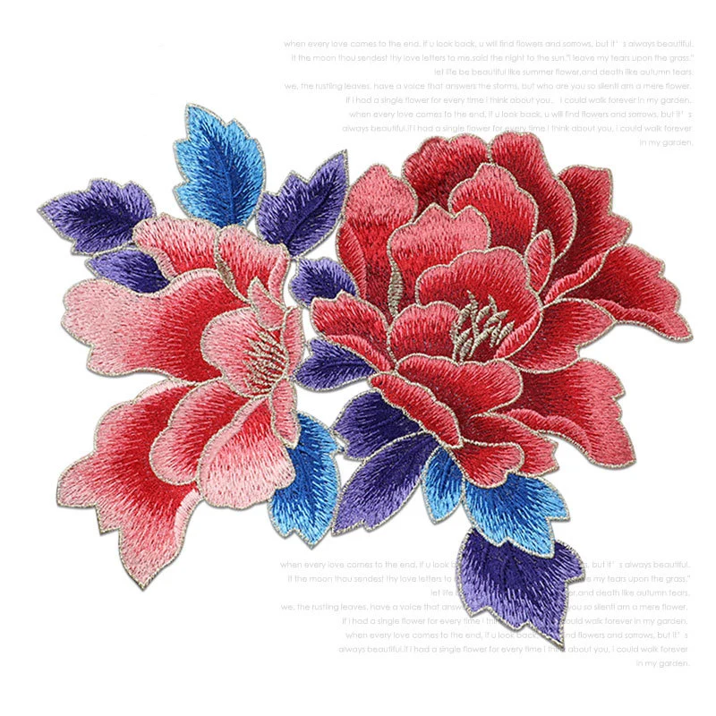 

High Quality Embroidered Flowers Embroidery Sew On Patches Sewn Applique Sew Badge Craft Embroidered DIY For Clothes Dress