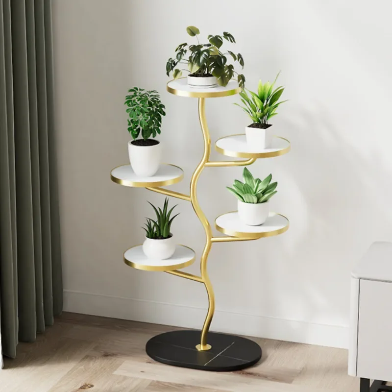 Simple Multi-storey Flower Flowerpot Stand Floor Staggered Plant Metal Rack Indoor Window Flower Shelves Home Balcony Decoration