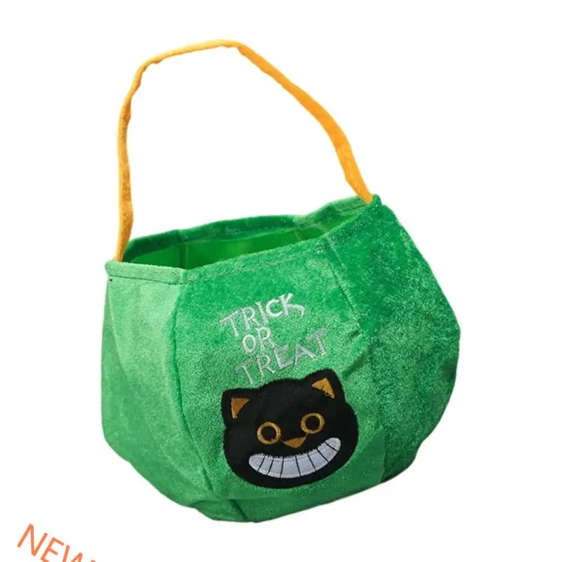  Halloween Candy Bag Storage Bucket with Portable Handle Portable Gift Basket
