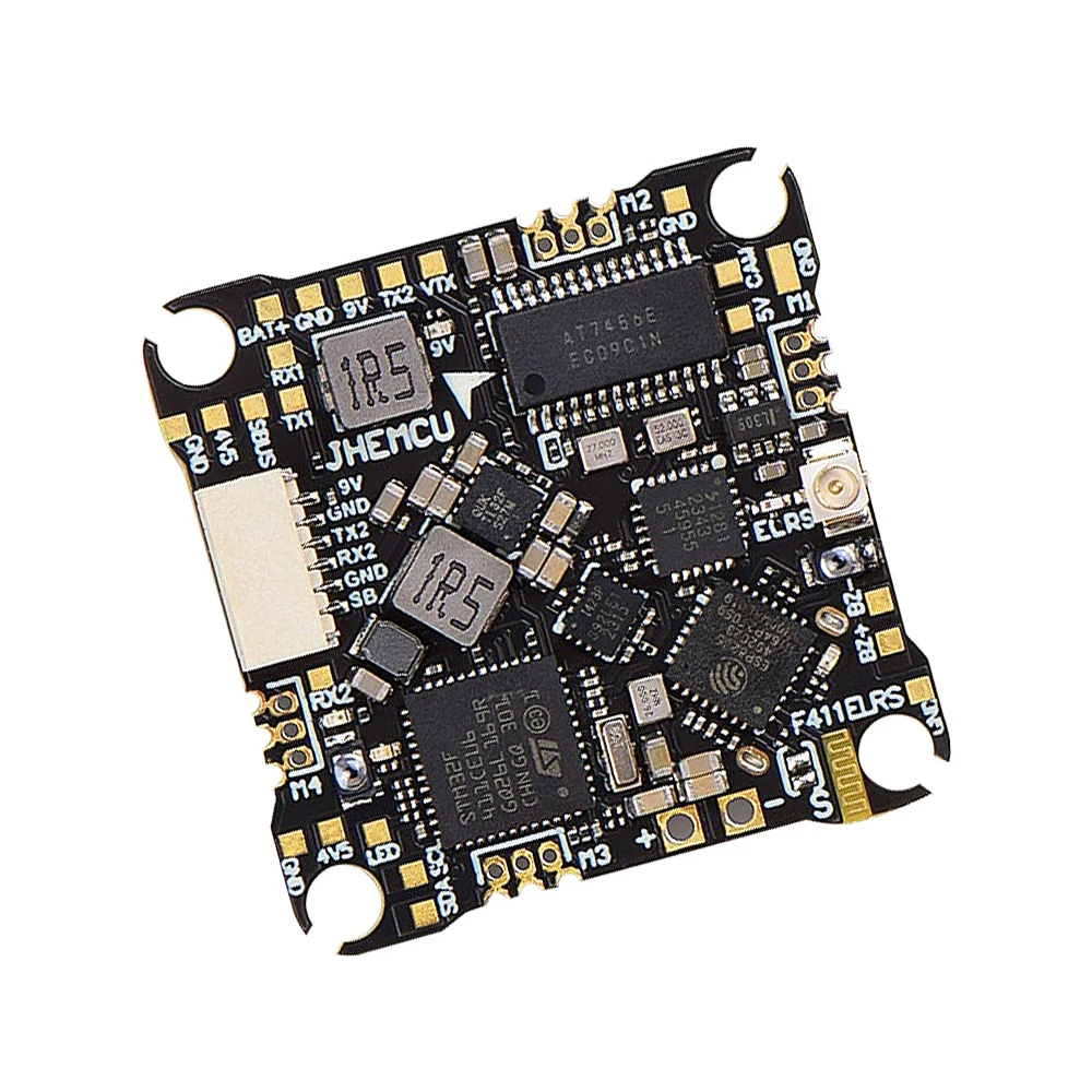 JHEMCU F411ELRS AIO Flight Controller ICM42688-P OSD BLHELI_S 1-2S 12A 4in1 ESC ELRS 2.4G M3,25.5X25.5mm for RC FPV Drone