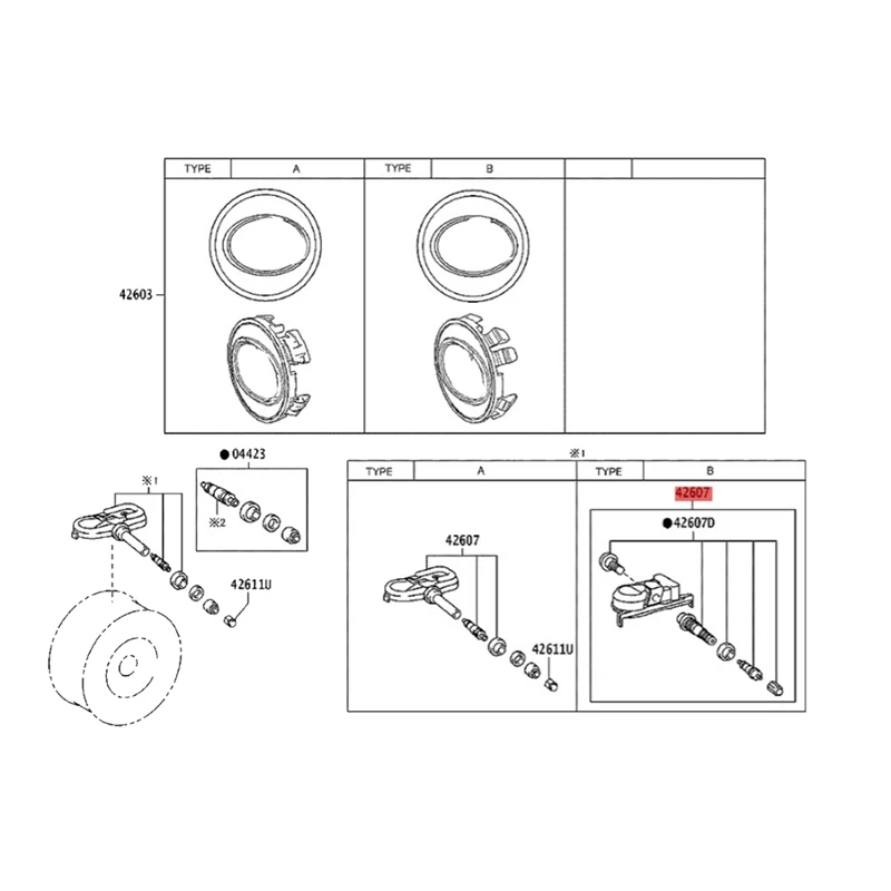 Sensore di pressione dei pneumatici per auto 4 pezzi per Lexus Es Rx Toyota Avalon Camry 4runner Corolla 2018-2023