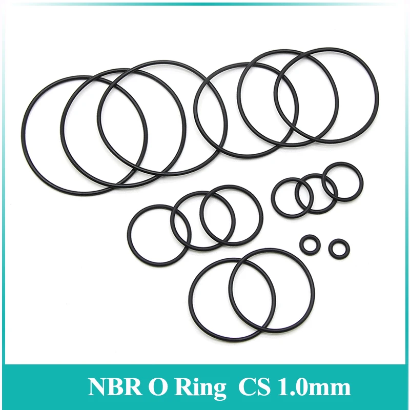 

50/100Pcs NBR O Ring Gasket Thickness CS 1.0mm OD 3~50mm Nitrile Rubber Round O Type Corrosion Oil Resist Sealing Washer Black