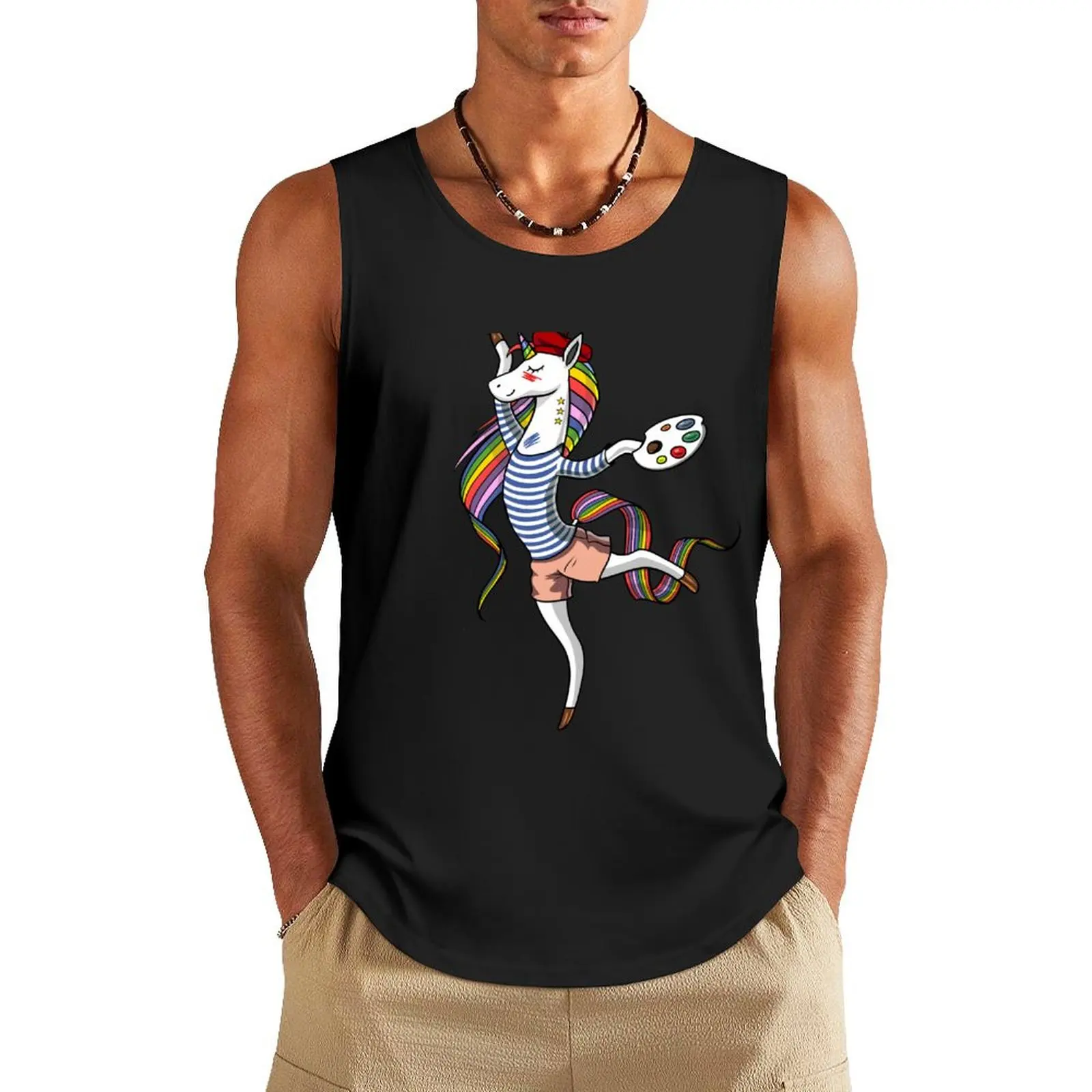 

Unicorn Painter Tank Top Japanese t-shirt t shirts Men's clothing