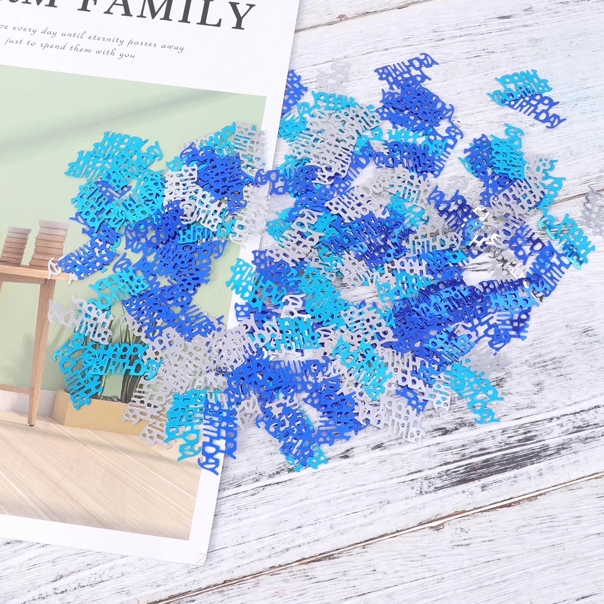 1 حزمة 15 جرام حفلة النثار عيد ميلاد الديكور عالية الجودة الموسيقى ملاحظة تحت عنوان الجدول مبعثر جو دافئ الخالق لوازم الأزرق