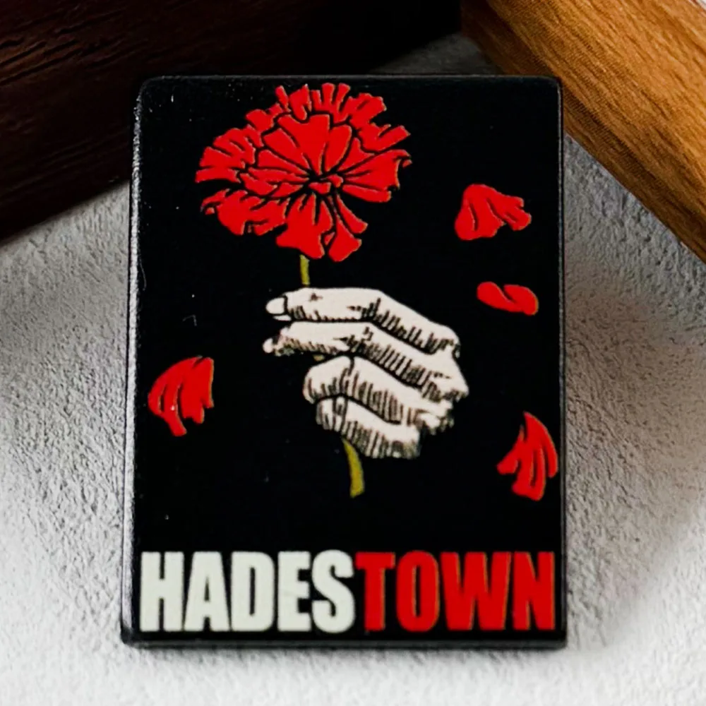 Hadestown Musical Enamel Pin Broadway Theater Badge Hand Holding Carnation Brooch Jewelry Gift for Actors Theater Geeks