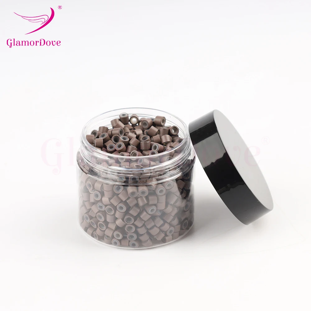 GlamorDove 1000 Stück 4 mm Mikroringe für Haarverlängerungen, Mikrolinks für Haare, mit Silikon ausgekleidete Haarverlängerungsperlen, Werkzeuge, Zubehör – Detail 13