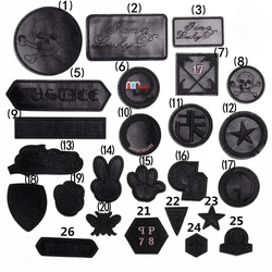 High Quality Fashion Black Leather Small Badge Embroidery Patch Stickers DIY Clothes Decoration Patch Stickers