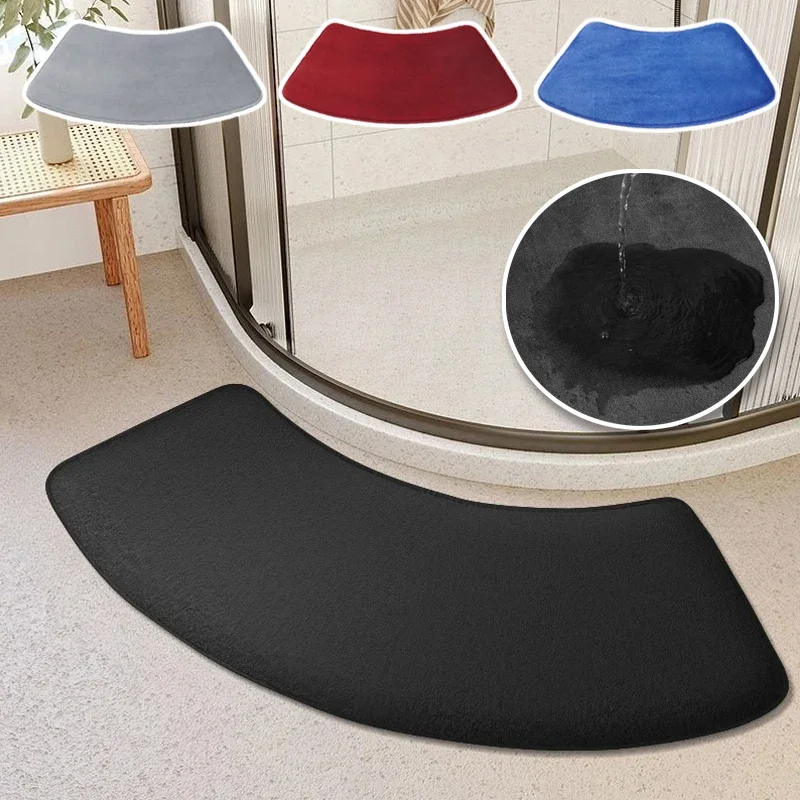 

1PC Bathroom Floor Mat Carpet Curved Scalloped Carpet Non-slip Area Rug Absorbent Floor Mats Toilet Shower Bath Mat Kitchen Mats