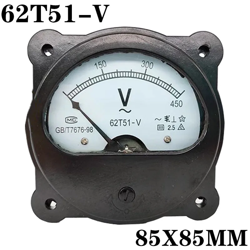 62T51-V AC Analog Voltmeter Volt Panel Meter 250V 300V 450V 500V 1000V 85*85mm