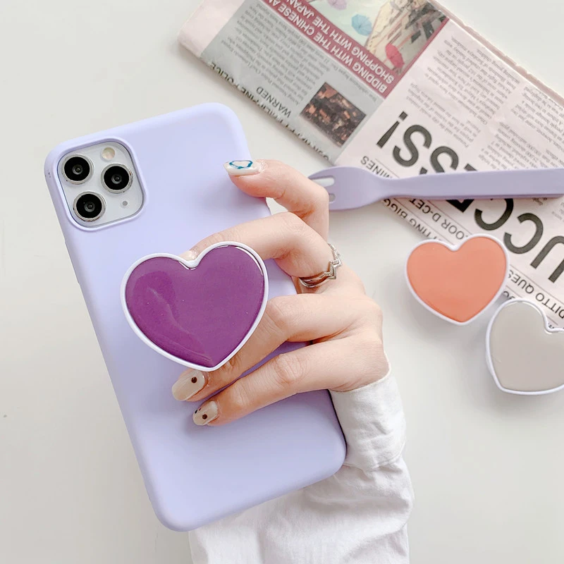 Macaron Heart Holder Grip Tok Griptok Phone Stand Holder Support for iPhone Samsung Xiaomi Popped Socket - view 6