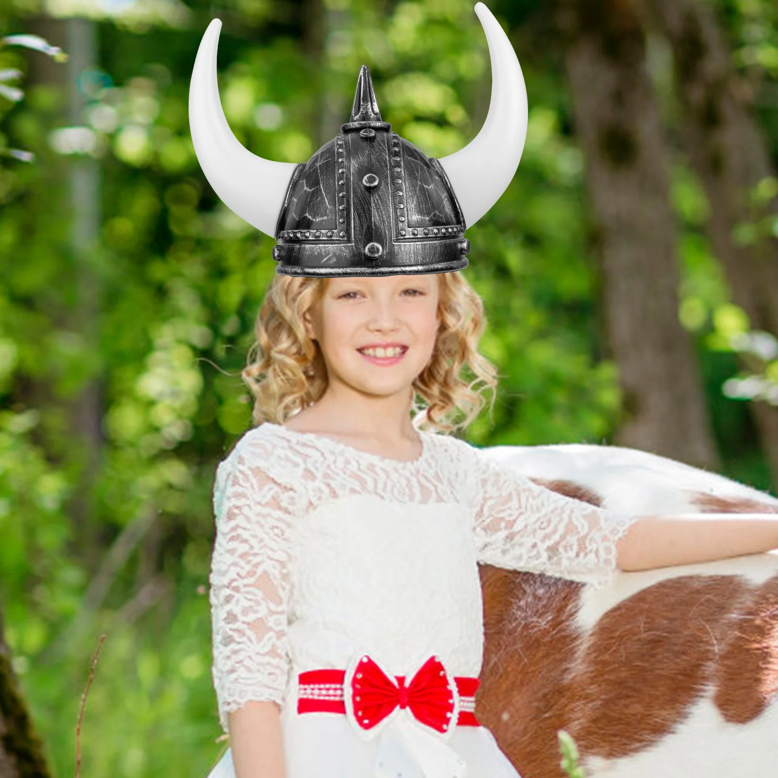 Costumi di Halloween per uomo Cappello in corno vichingo Cofani in maschera