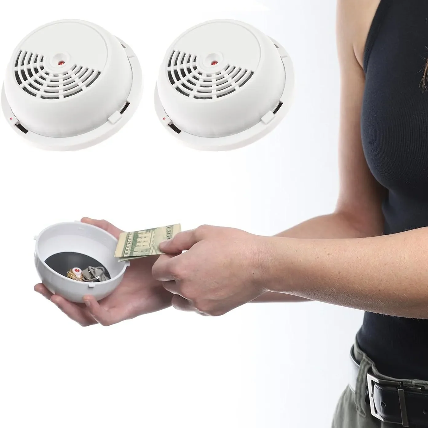 إنذار دخان مزيف آمن لإخفاء الأموال الخاصة، صندوق تخزين مفاتيح المجوهرات المخفية المضادة للسرقة