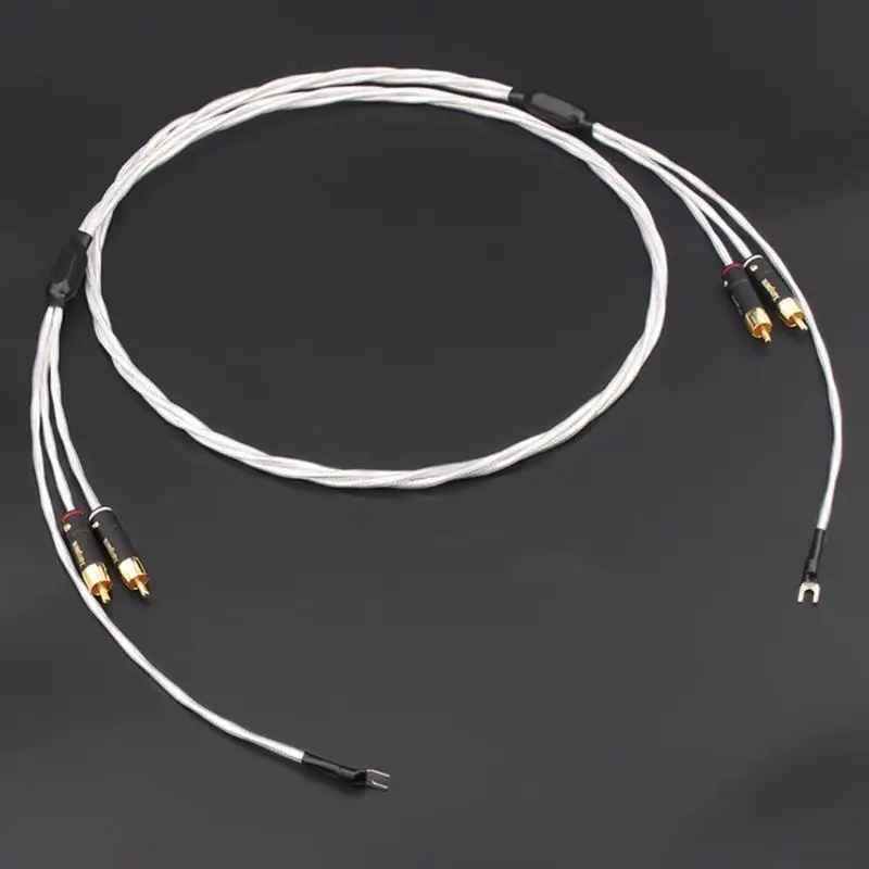 652F Diy Replacement Cable Silver Plated Upgraded Wire Cable Fever Grade Black for Repair PTFE Insulated Tonearm