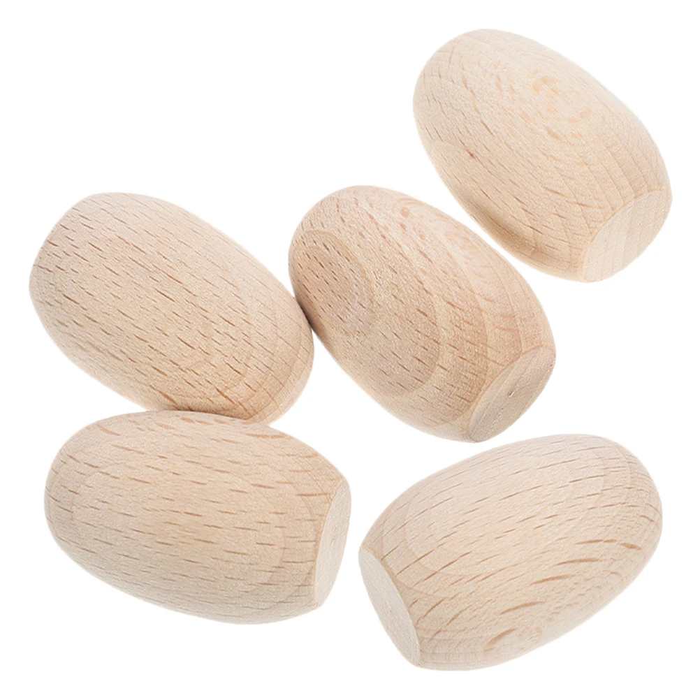 

5pcs Wooden Crafts Mini Blank Eggs Diy Unfinished Ornaments For Drawing Painting Decorating Handmade Gift Party Home Decoration