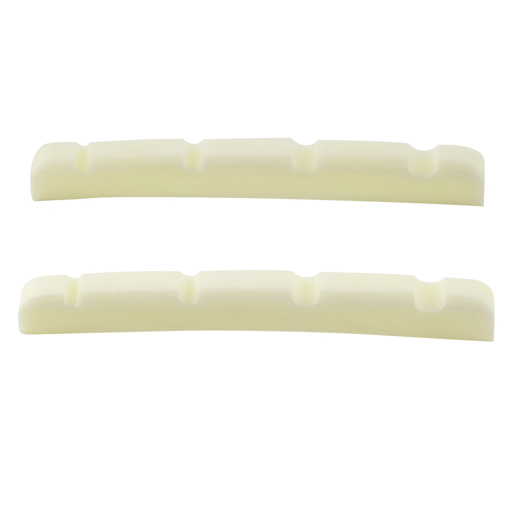 Musiclily Pro 41,91 мм с прорезями P Bass Bone Nut с изогнутым дном для 4-струнного прецизионного баса в стиле Fender, слоновая кость (набор из 2 шт.)