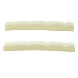 Musiclily Pro 41.91mm Slotted P Bass Bone Nut Curved Bottom for 4-String Fender Style Precision Bass, Ivory (Set of 2)