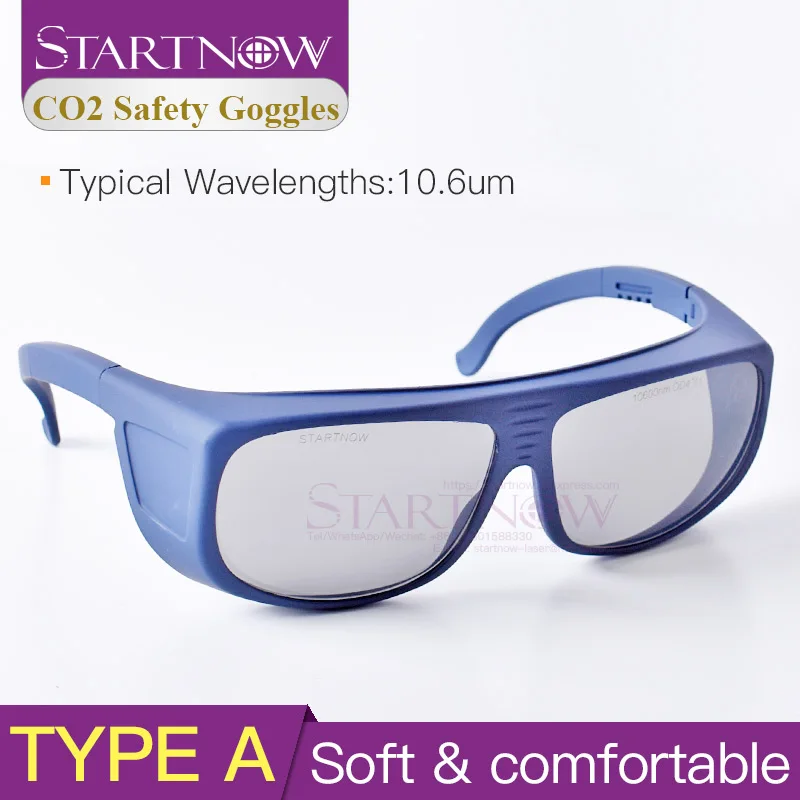 Startnow Laser Safety Glasses 10.6nm CE Certified TR Rubber OD4+ CO2 Eyewear Protection Goggles For Laser Industrial Processing