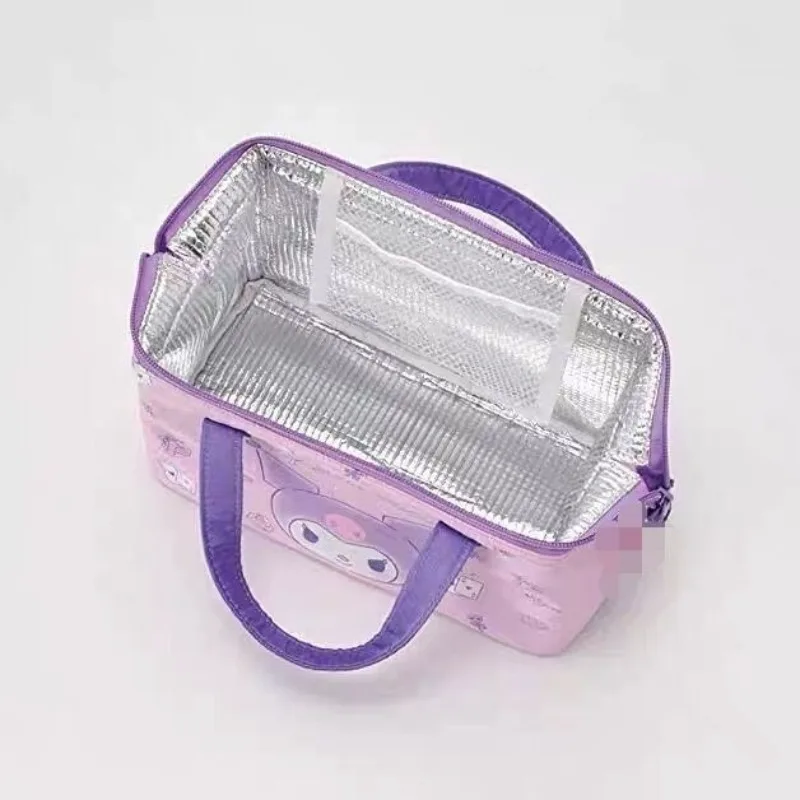 

Miniso Lightweight Sanrio Handbag Lunch Box Bag Cute Handbag Large Capacity Women's Convenient Shopping Bag Kuromi Crossbody