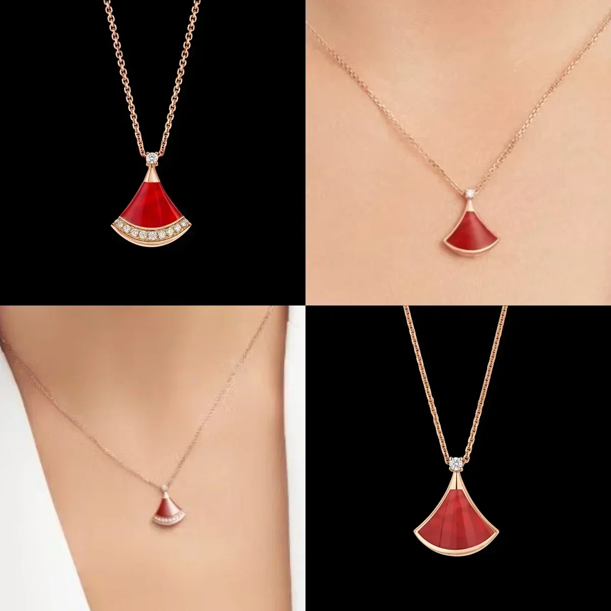 

2025 hot selling fashionable women's fan necklace, diverse styles, fashionable trend