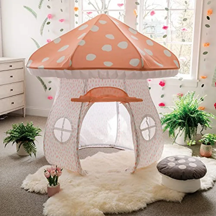 

Mushroom Playhouse Tent Indoor Play Tent for Imaginative Play Reading Nook or Quiet Space Over 5 Feet Tall Fabric Playhouse for