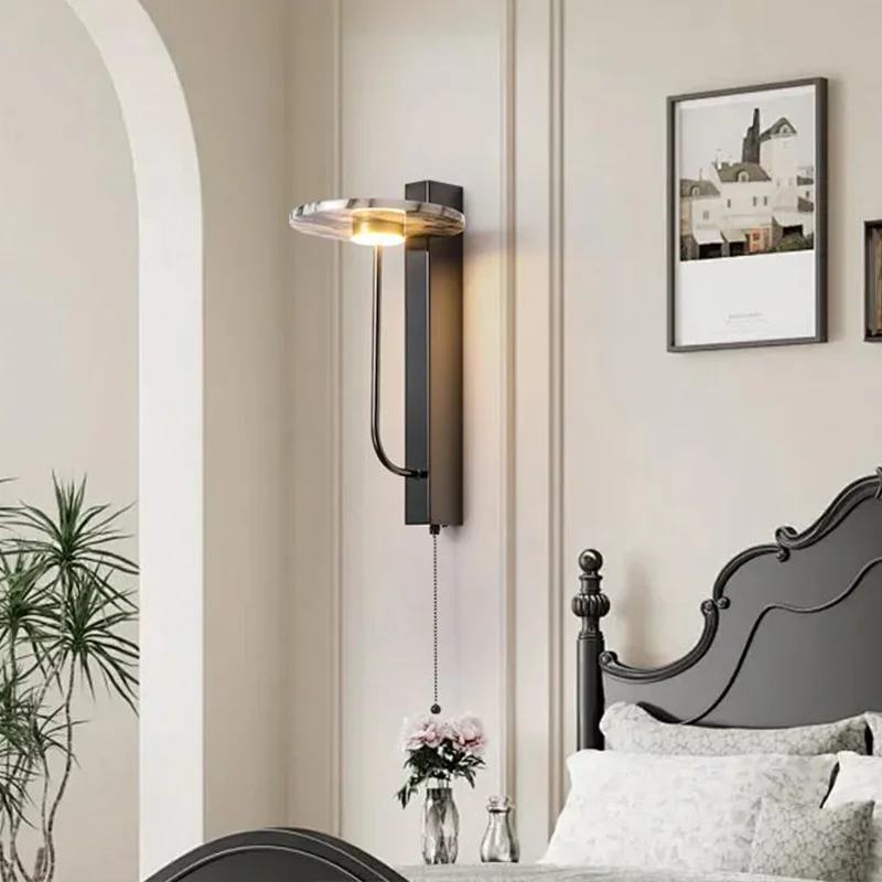 Luminária de parede contemporânea de pedra natural, luminária para quarto, design artístico, sala de estar, corredor, mármore, decoração de casa, luzes led