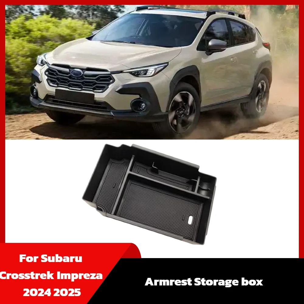 For Subaru Crosstrek Impreza 2024 2025 Central Console Armrest Storage Box Organizer Tray Interior Accessories Stowing Tidying