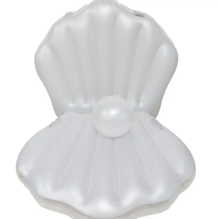 Customized inflatable luminous sofa LED light shell floating row pearl shell floating bed water floating toy mount swimming ring