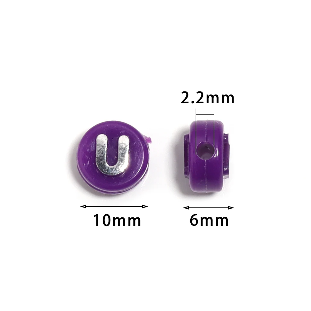 100 pçs acrílico misturado carta contas coloridas redondas planas alfabeto contas soltas espaçador grânulo para diy jóias fazendo colar pulseira