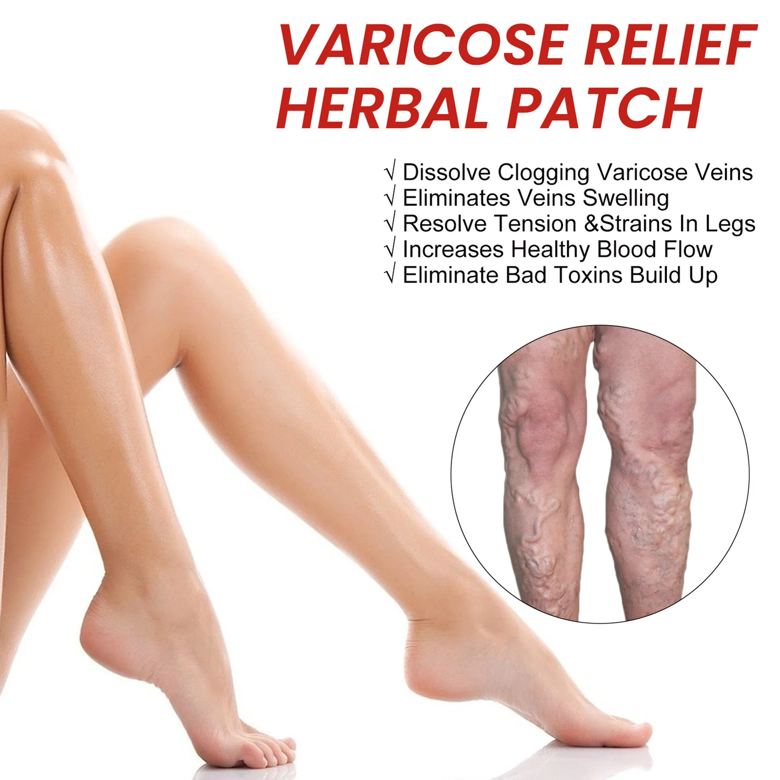 12pcs Vasculitis Swelling Patch Phlebitis Angiitis Repair Spider Earthworm Legs Unblock Blood Vessel Varicose Veins Treatment