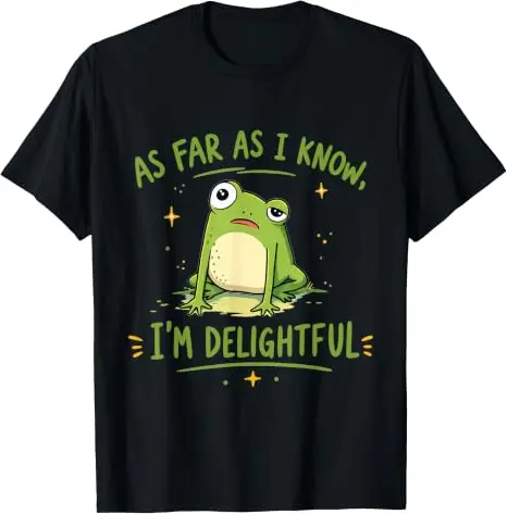 Soweit ich weiß, bin ich ein entzückender Frosch – Sarkastisches Humor-T-Shirt, Y2k-Persönlichkeits-Witz-T-Shirt, unbeholfener Frosch, ästhetische Kleidung, Geschenk – Detail 9