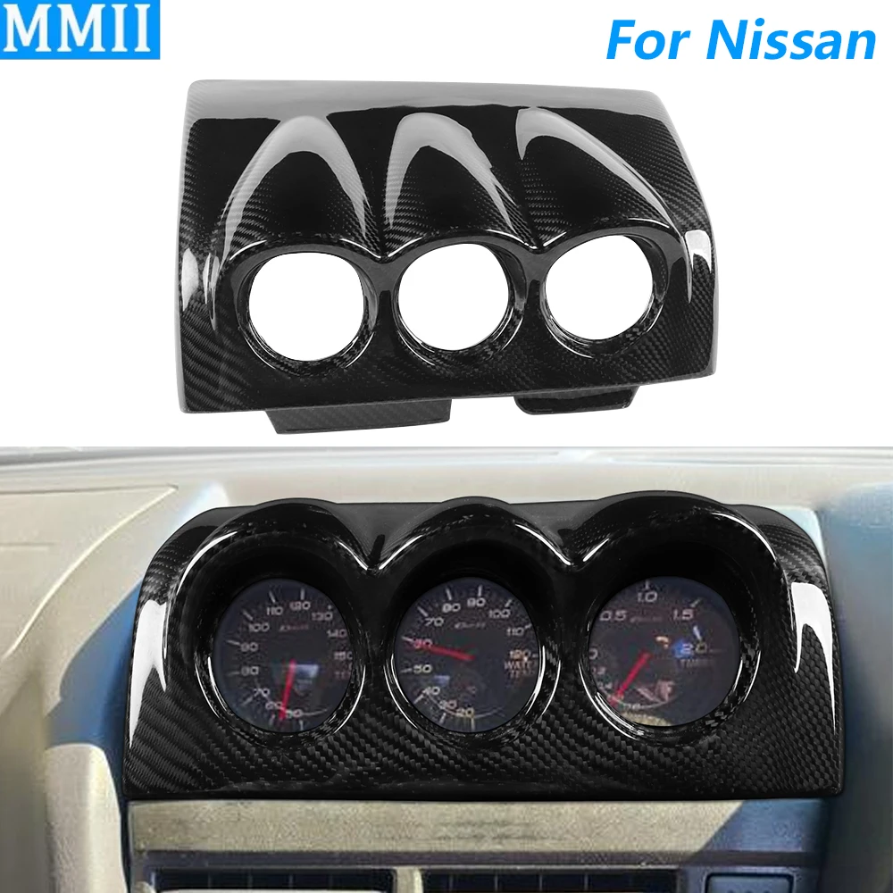 

Для Nissan GT-R GTR R34 1999-2004 гг., приборная панель из настоящего углеродного волокна, 3-х тройной держатель датчика, модификация автомобильных аксессуаров