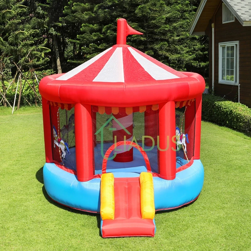 Courtyard Inflatable Castle with Blower Air Bounce House with Slide Bouncy Castle for Children Outdoor Party Game Play House