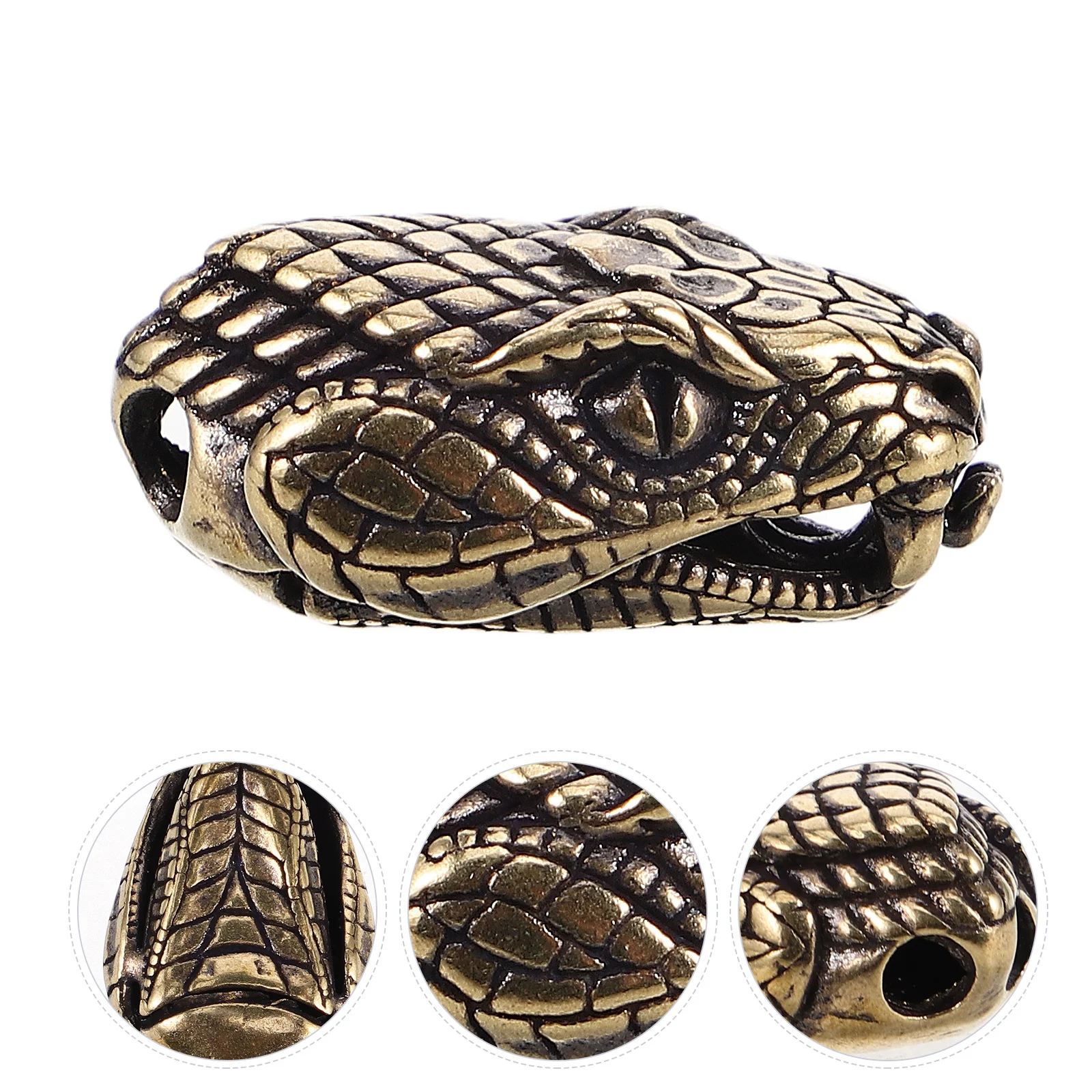 

Vintage Brass Snake Head Charm Keychain Pendant for DIY Jewelry Making Steampunk Accessories Decoration Charm Holder Pendant